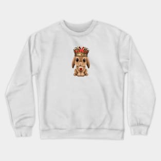 Cute Royal Bunny Wearing Crown Crewneck Sweatshirt